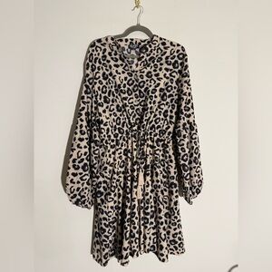 Glitzy Lifestyle Boutique Leopard Print Tassel Waist Dress